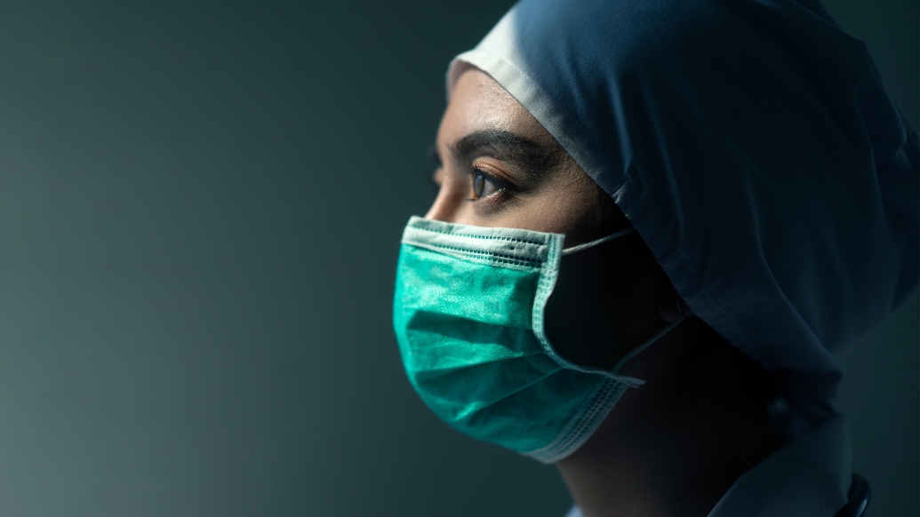 surgeon looking in distant