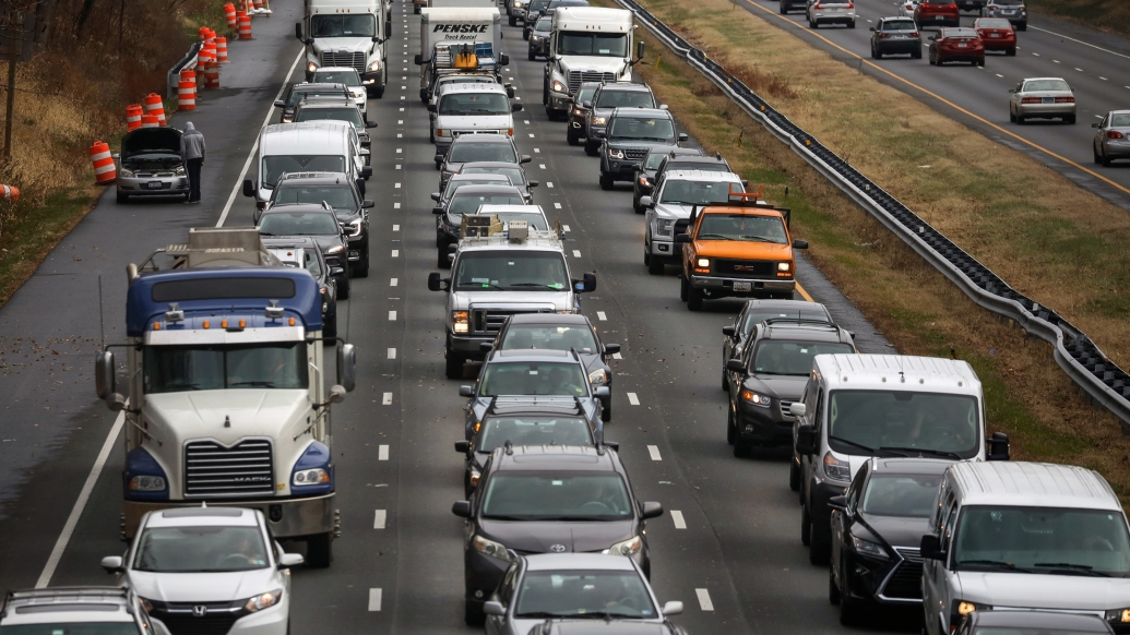 cars jammed on highway