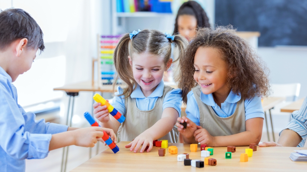 kids in classroom playing