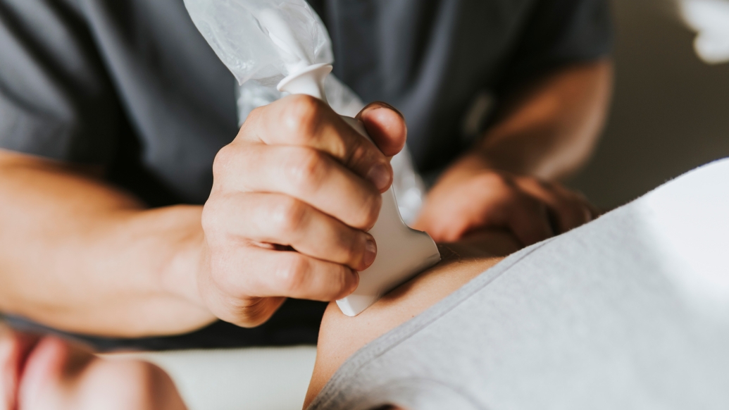 person getting a closeup ultrasound