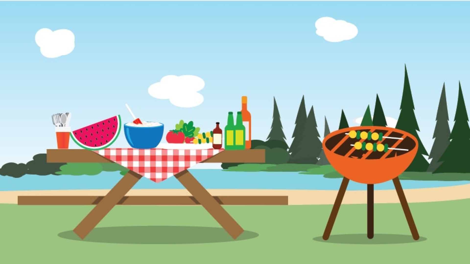 high risk foods served at picnics clipart