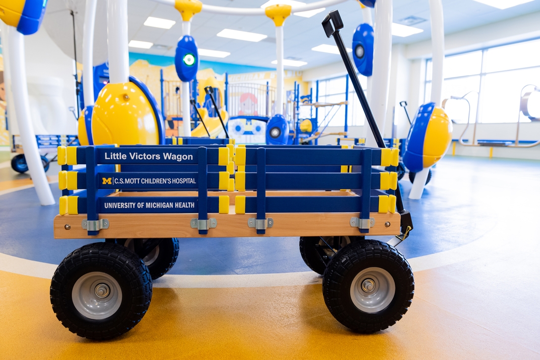 Side view of the Little Victors Wagon in the playroom